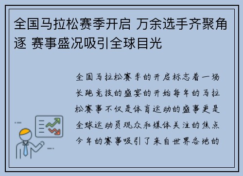 全国马拉松赛季开启 万余选手齐聚角逐 赛事盛况吸引全球目光